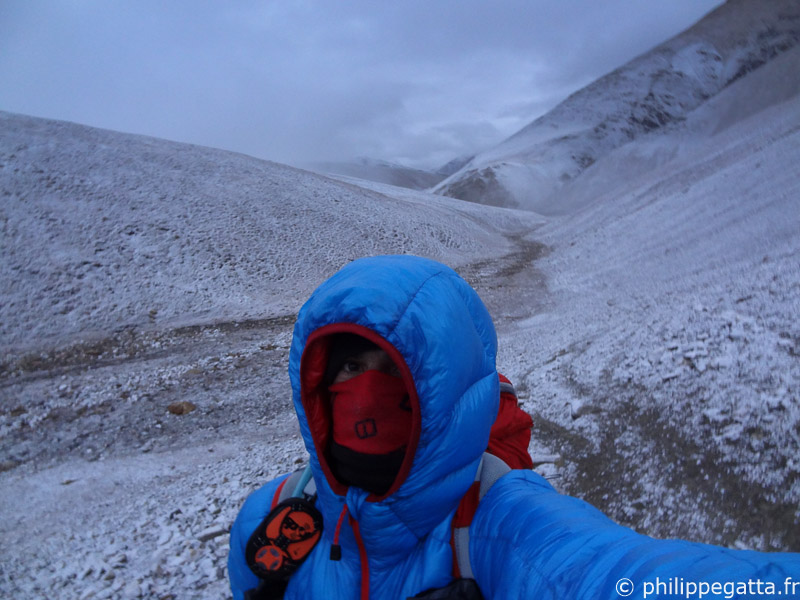Snow storm close to the Jungben La, Dolpo (© P. Gatta)