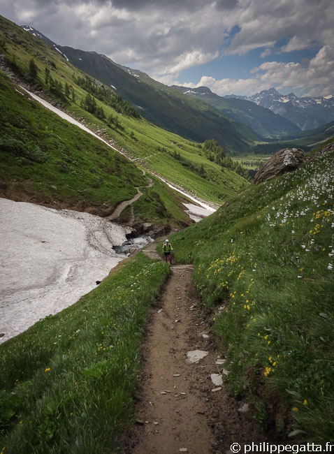 TMB: Anna toward Col Ferret (© P. Gatta)